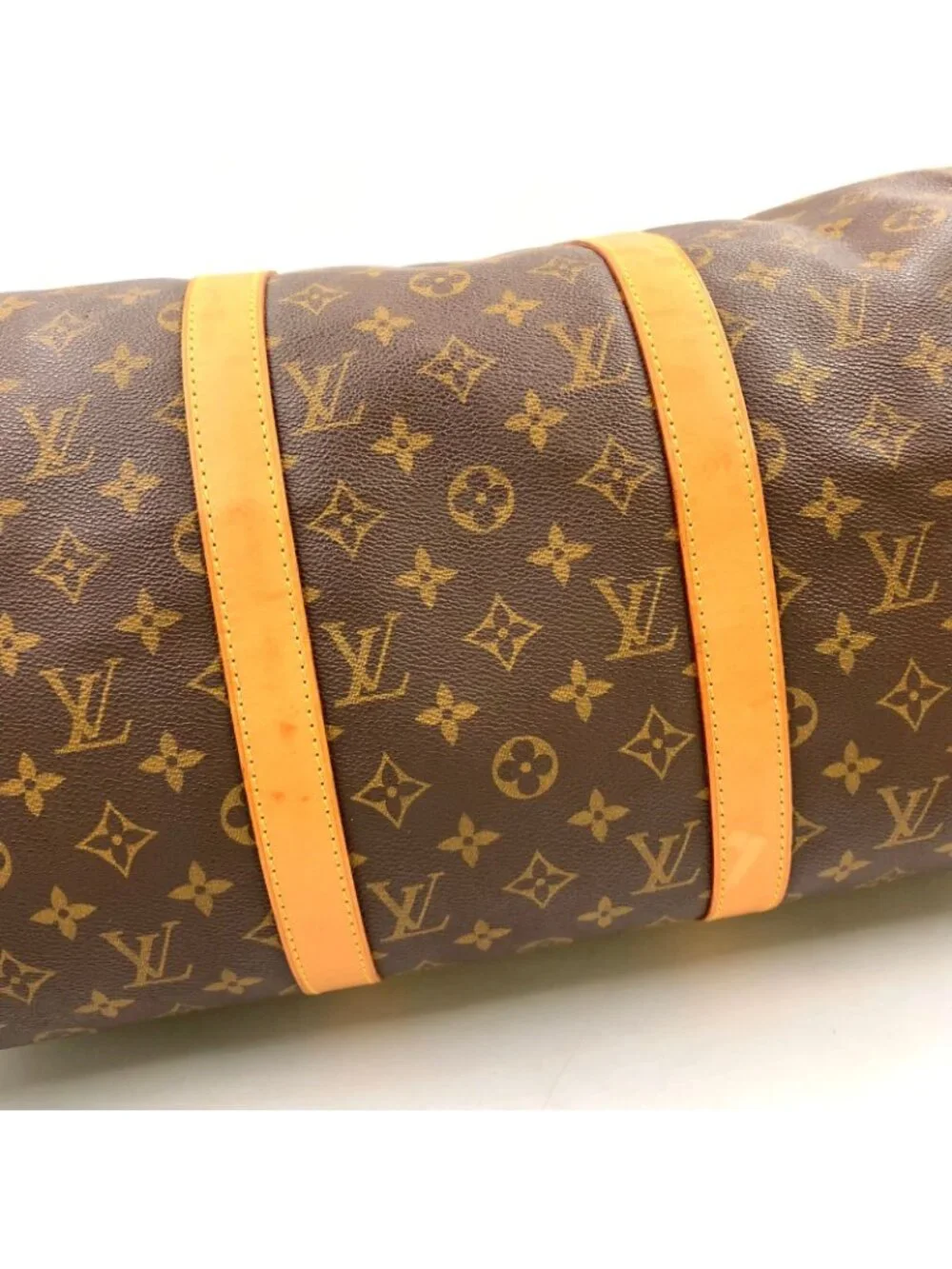 Louis Vuitton Keepall 50 Monogram Leather Brown Light Boston Bag Gold